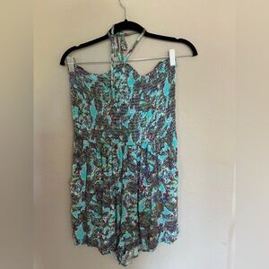 Wild Fable Printed Sleeveless Woven Smocked Romper